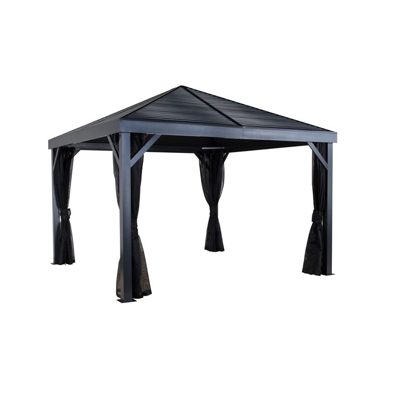 Pavillon 'South Beach 12 x 12' basaltgrau 363 x 363 x 310 cm