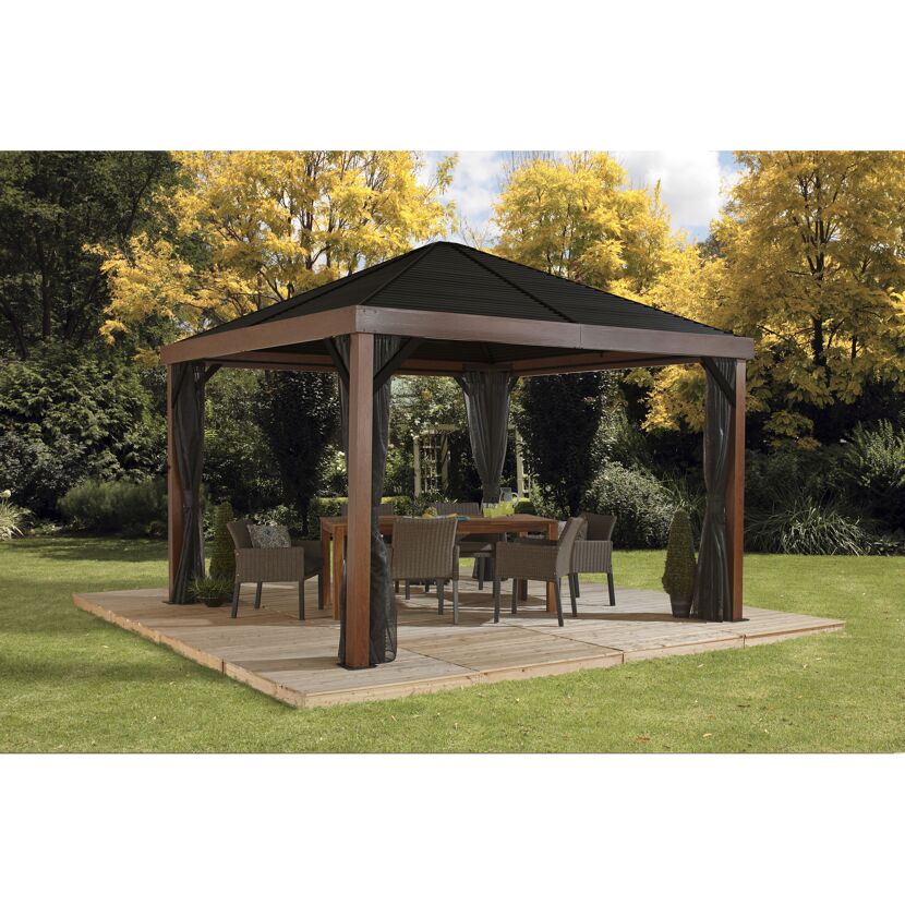 Pavillon 'Valencia' Holzoptik 363 x 363 x 310 cm