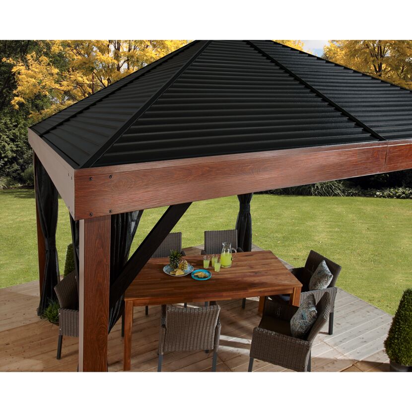 Pavillon 'Valencia' Holzoptik 363 x 363 x 310 cm
