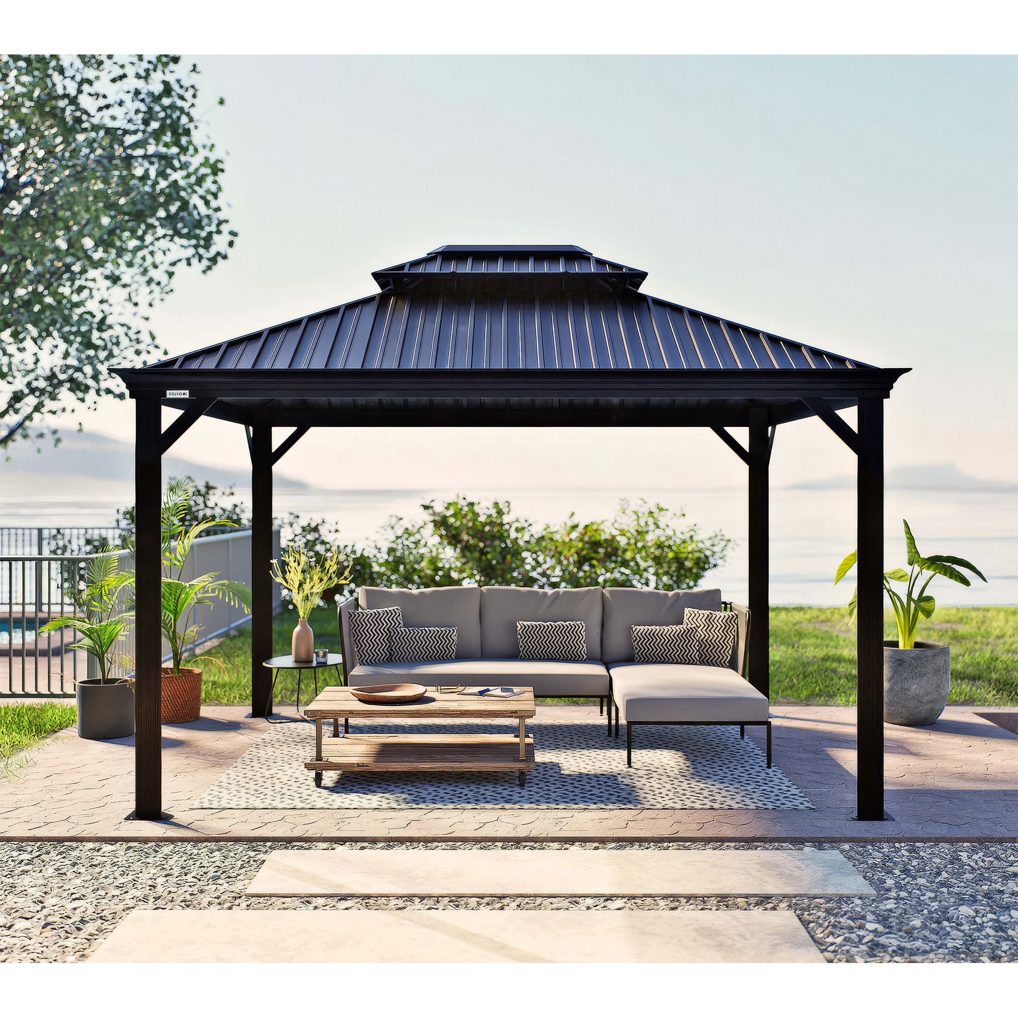 Pavillon 'Messina 10 x 12' anthrazit 298 x 363 x 291 cm