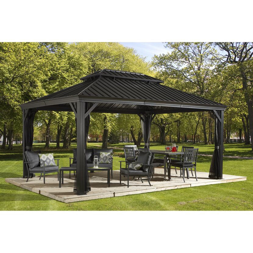 Pavillon 'Messina 12 x 16' anthrazit 363 x 483 x 307 cm