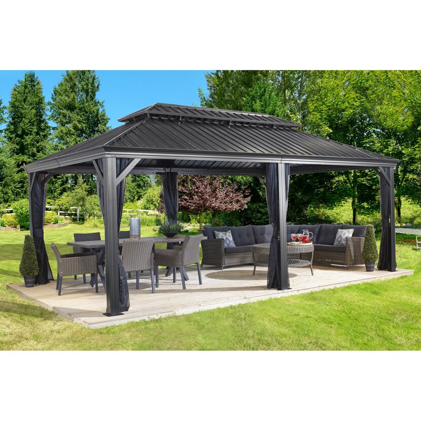 Pavillon 'Messina 12 x 20' anthrazit 363 x 598 x 307 cm