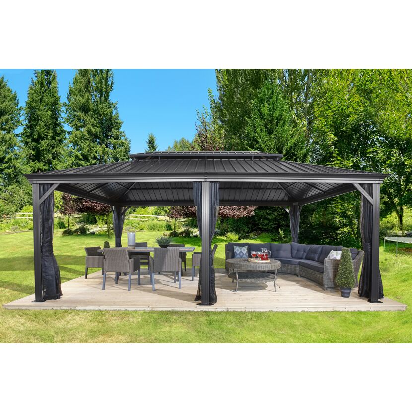 Pavillon 'Messina 12 x 20' anthrazit 363 x 598 x 307 cm
