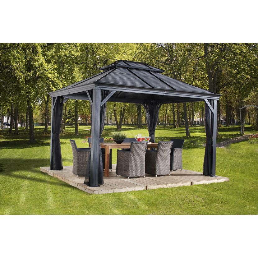 Pavillon 'Mykonos 10 x 14' basaltgrau 299 x 425 x 292 cm
