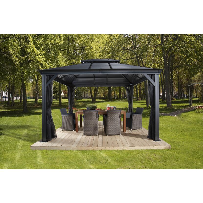 Pavillon 'Mykonos 10 x 14' basaltgrau 299 x 425 x 292 cm