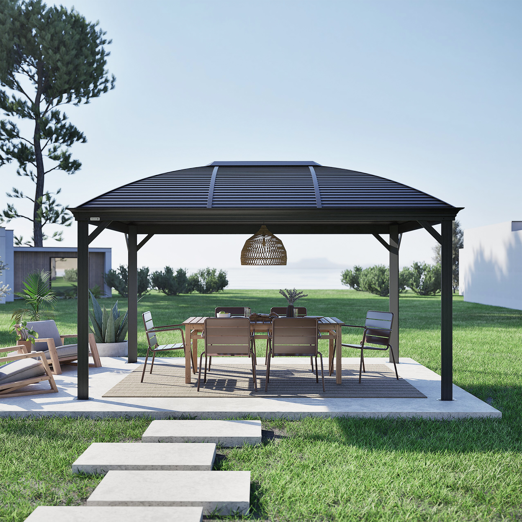 Pavillon 'Moreno 10 x 14' anthrazit 298 x 423 x 283 cm