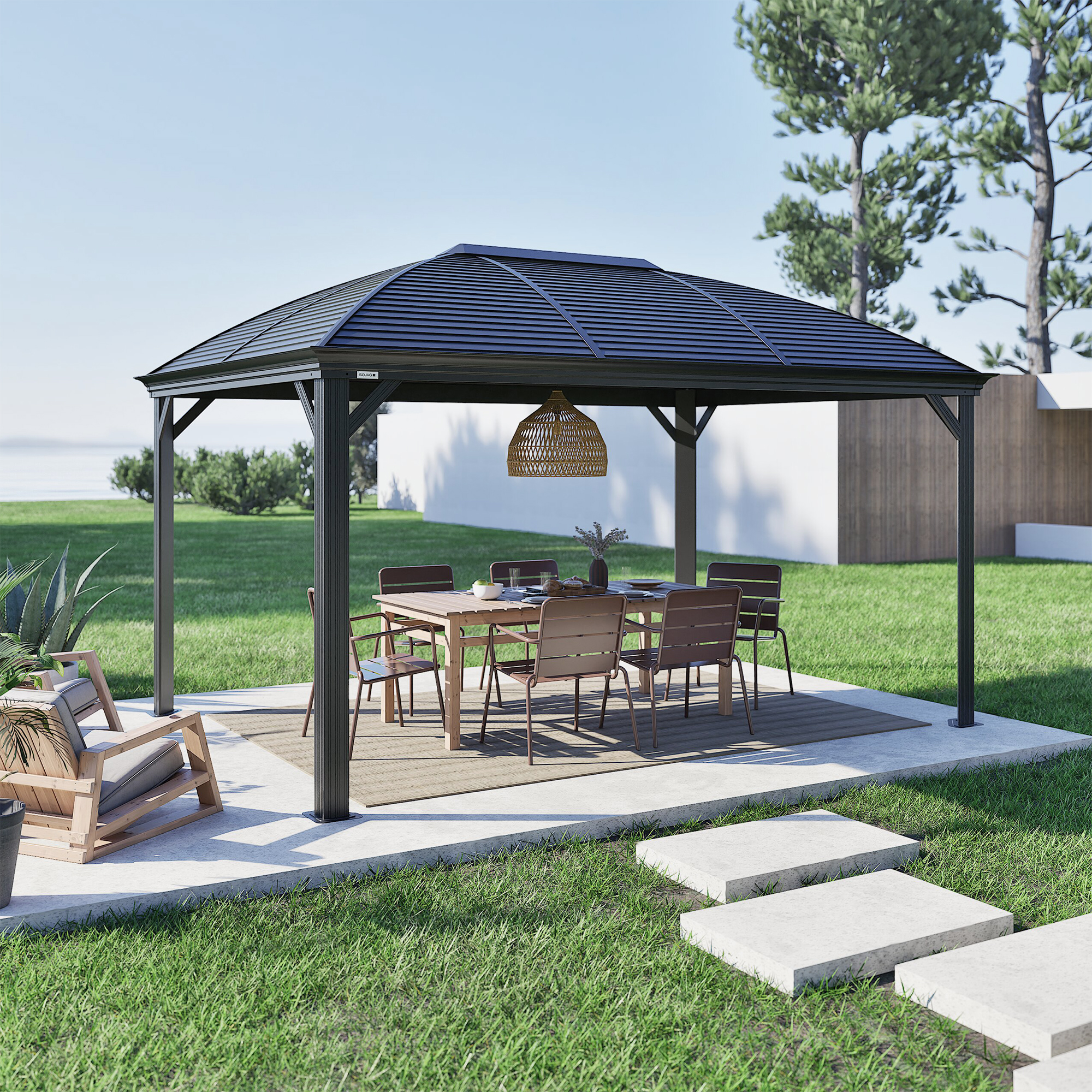 Pavillon 'Moreno 10 x 14' anthrazit 298 x 423 x 283 cm