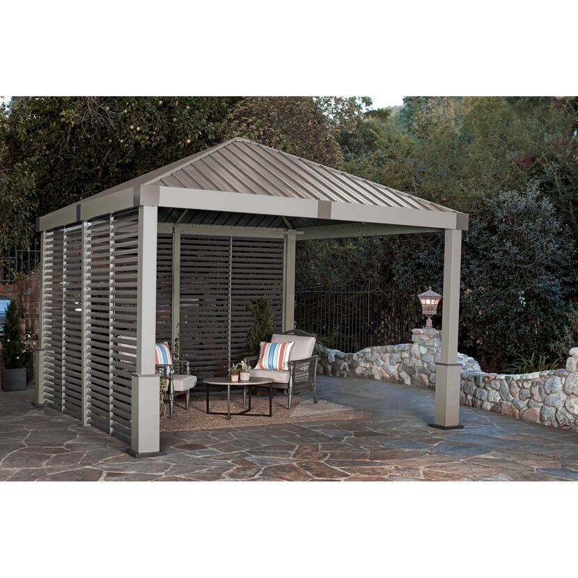 Pavillon 'Nanda' champagnerfarben/taupe 363 x 363 x 313 cm