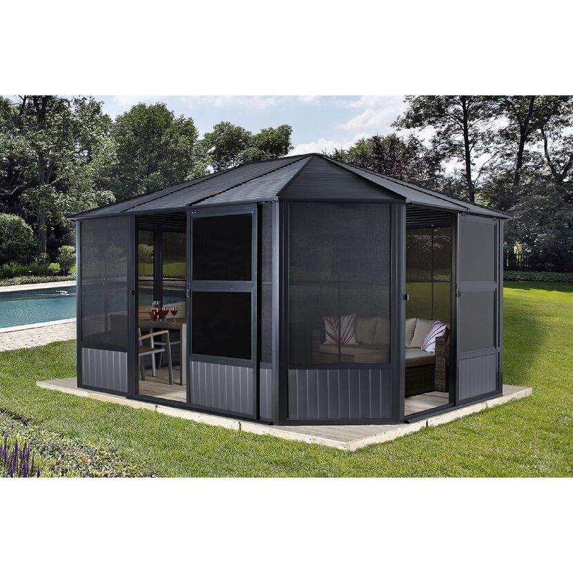 Pavillon 'Charleston' anthrazit 384 x 384 x 281 cm