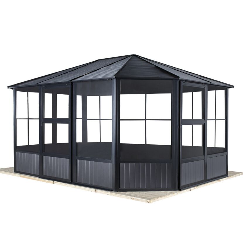 Pavillon 'Charleston' anthrazit 384 x 384 x 281 cm