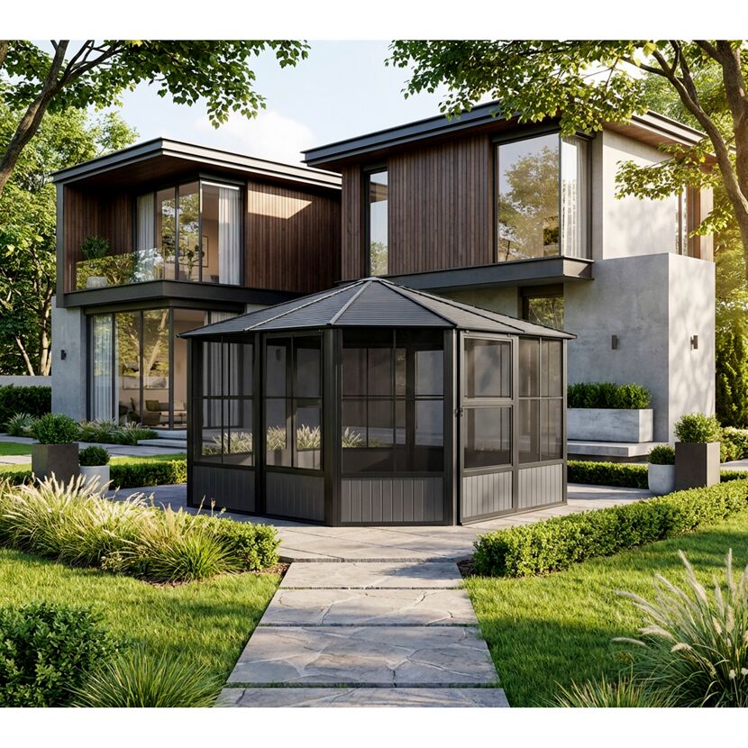 Pavillon 'Charleston' anthrazit 384 x 384 x 281 cm