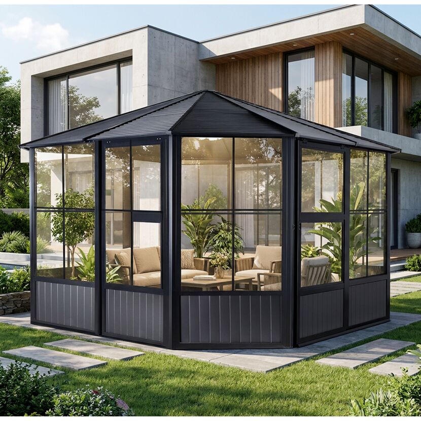 Pavillon 'Charleston' anthrazit 384 x 384 x 281 cm
