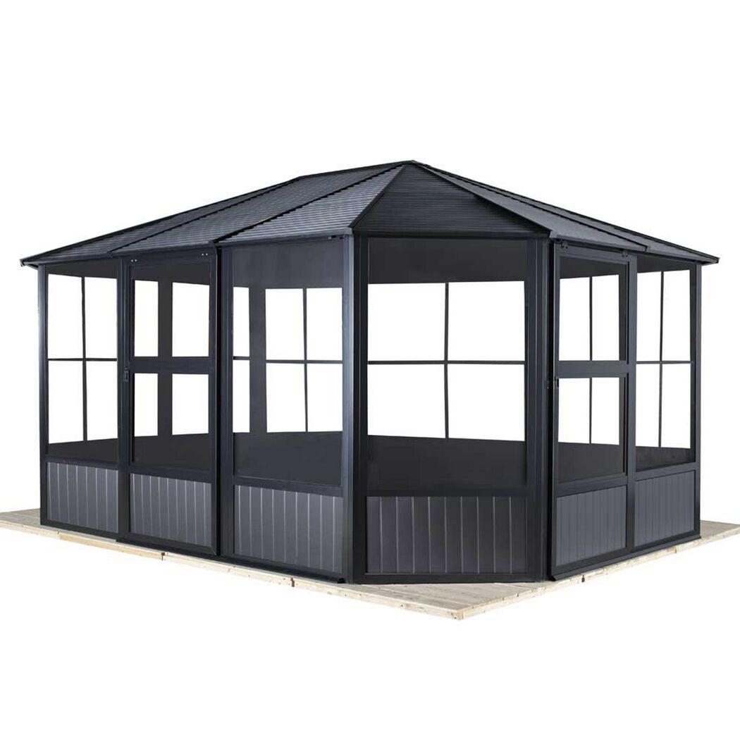 Pavillon 'Charleston 12 x 15' anthrazit 384 x 489 x 281 cm