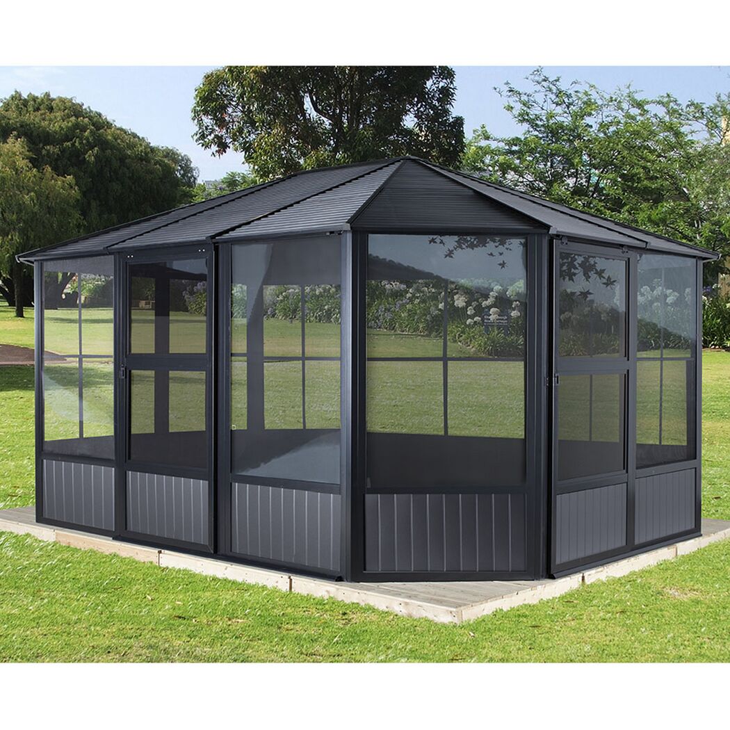 Pavillon 'Charleston 12 x 15' anthrazit 384 x 489 x 281 cm
