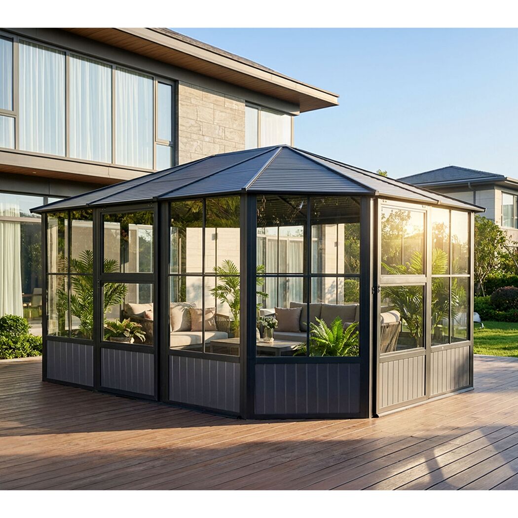 Pavillon 'Charleston 12 x 15' anthrazit 384 x 489 x 281 cm