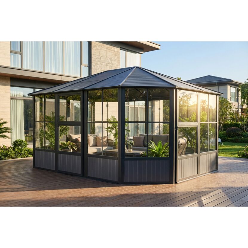 Pavillon 'Charleston 12 x 15' anthrazit 384 x 489 x 281 cm