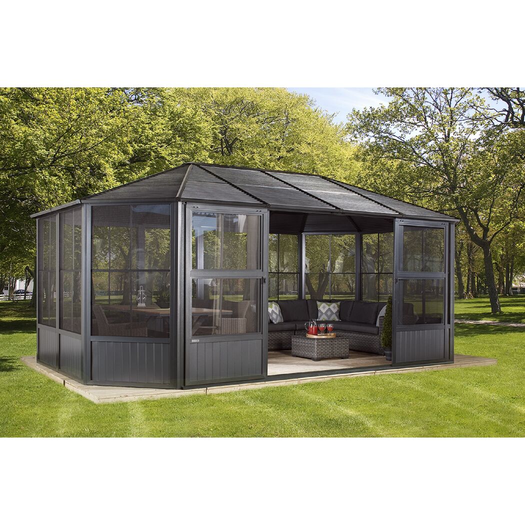 Pavillon 'Charleston' anthrazit 384 x 594 x 281 cm