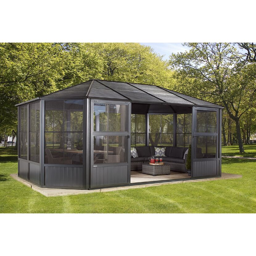 Pavillon 'Charleston' anthrazit 384 x 594 x 281 cm