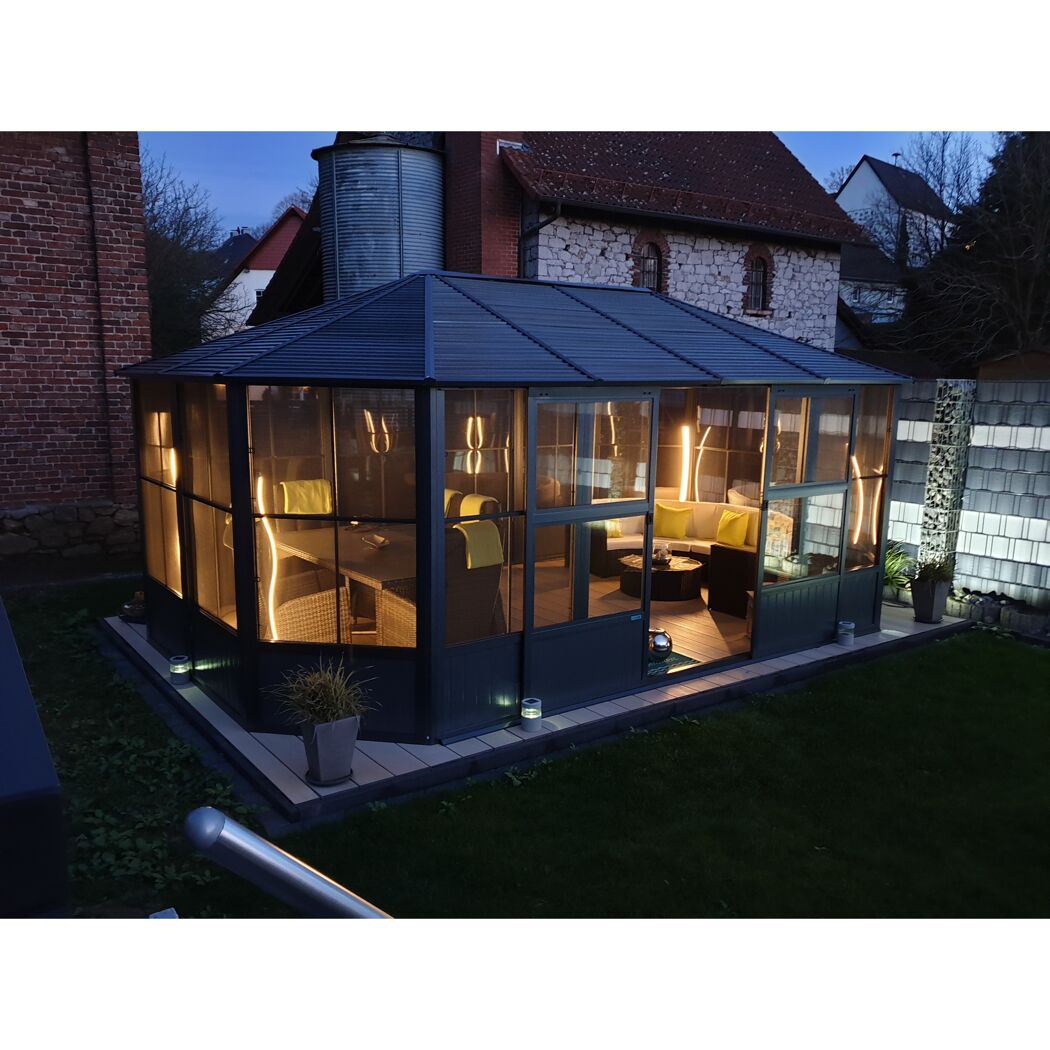 Pavillon 'Charleston' anthrazit 384 x 594 x 281 cm