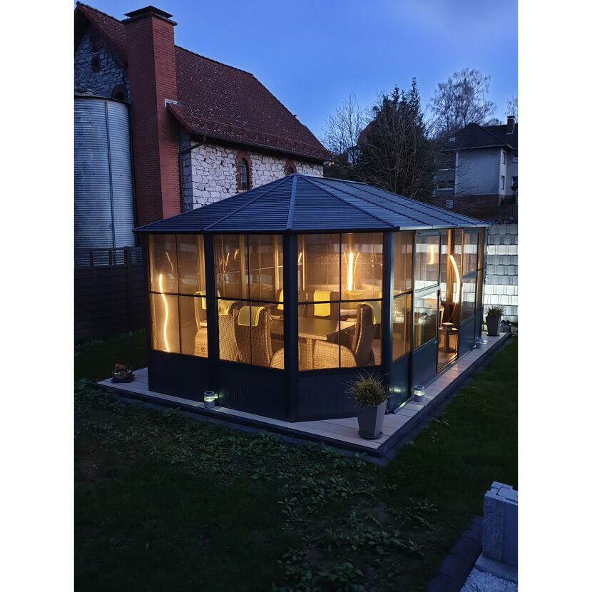 Pavillon 'Charleston' anthrazit 384 x 594 x 281 cm