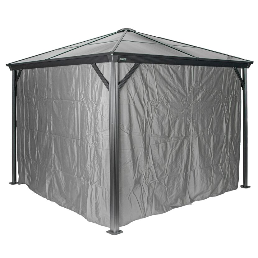 Vorhang-Set für Pavillon 'Verona 10 x 10' dunkelgrau