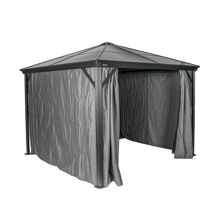 Vorhang-Set für Pavillon 'Verona 10 x 10' dunkelgrau