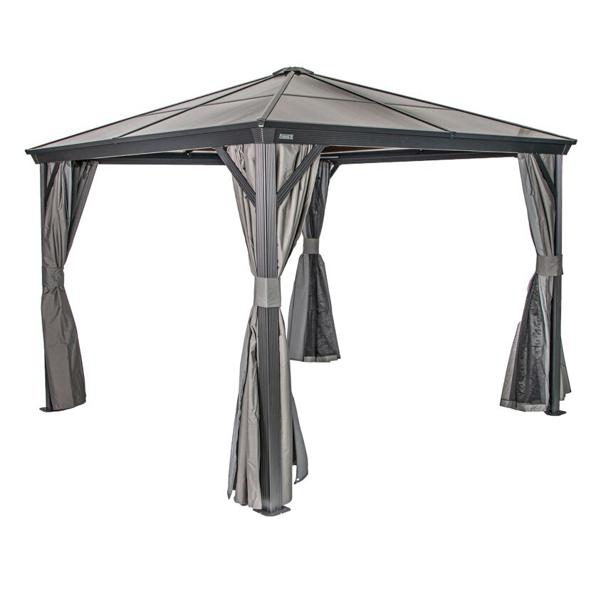 Vorhang-Set für Pavillon 'Verona 10 x 10' dunkelgrau