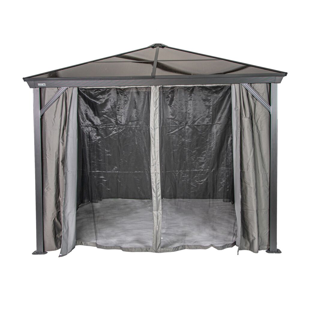 Vorhang-Set für Pavillon 'Verona 10 x 10' dunkelgrau