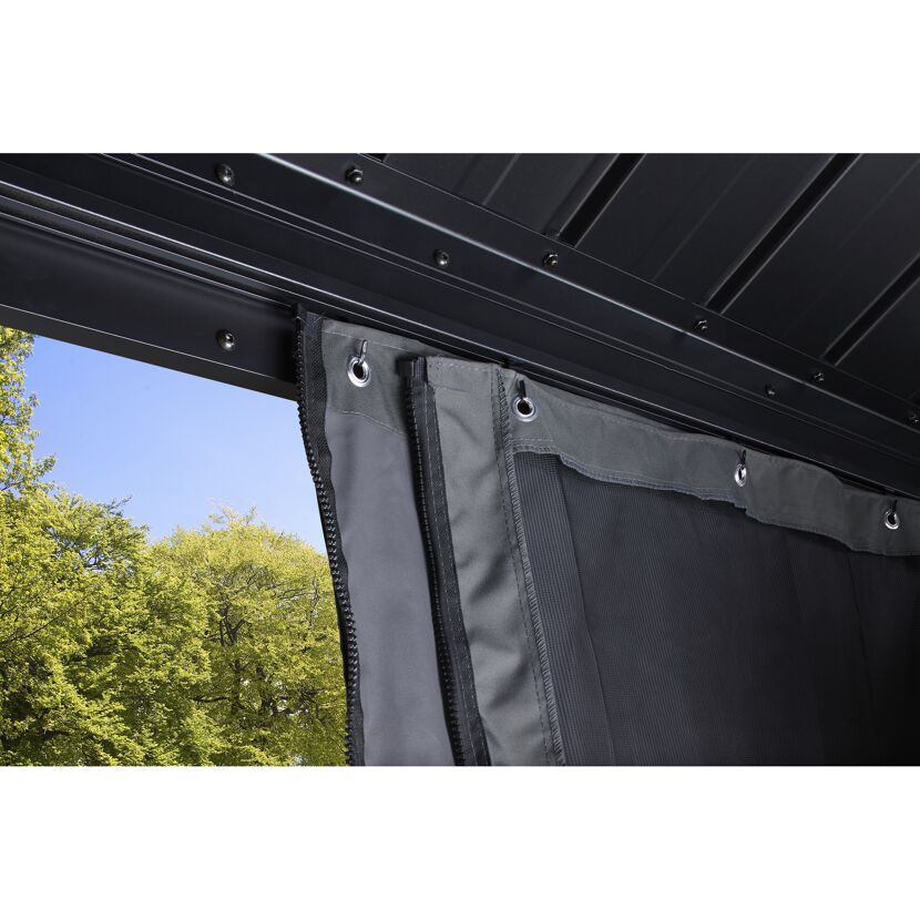 Vorhang-Set für Pavillon 'Messina/Mykonos 10 x 12' anthrazit
