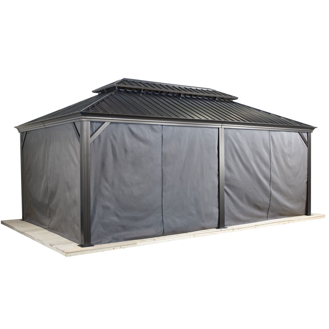 Vorhang-Set für Pavillon 'Messina 12 x 20' dunkelgrau