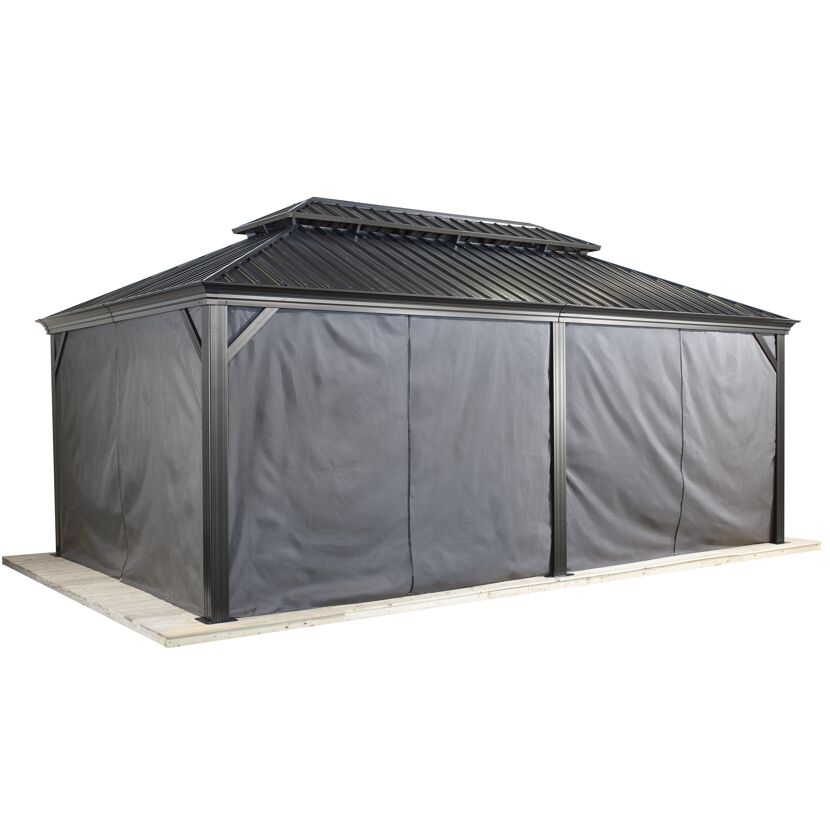 Vorhang-Set für Pavillon 'Messina 12 x 20' dunkelgrau
