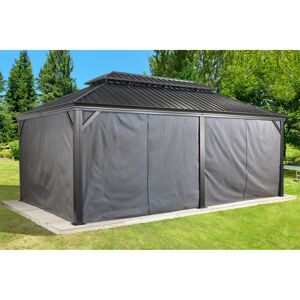 Vorhang-Set für Pavillon 'Messina 12 x 20' dunkelgrau
