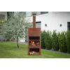 Grillkamin Stahl rostfarben 70 x 229 x 41 cm