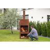 Grillkamin Stahl rostfarben 70 x 229 x 41 cm