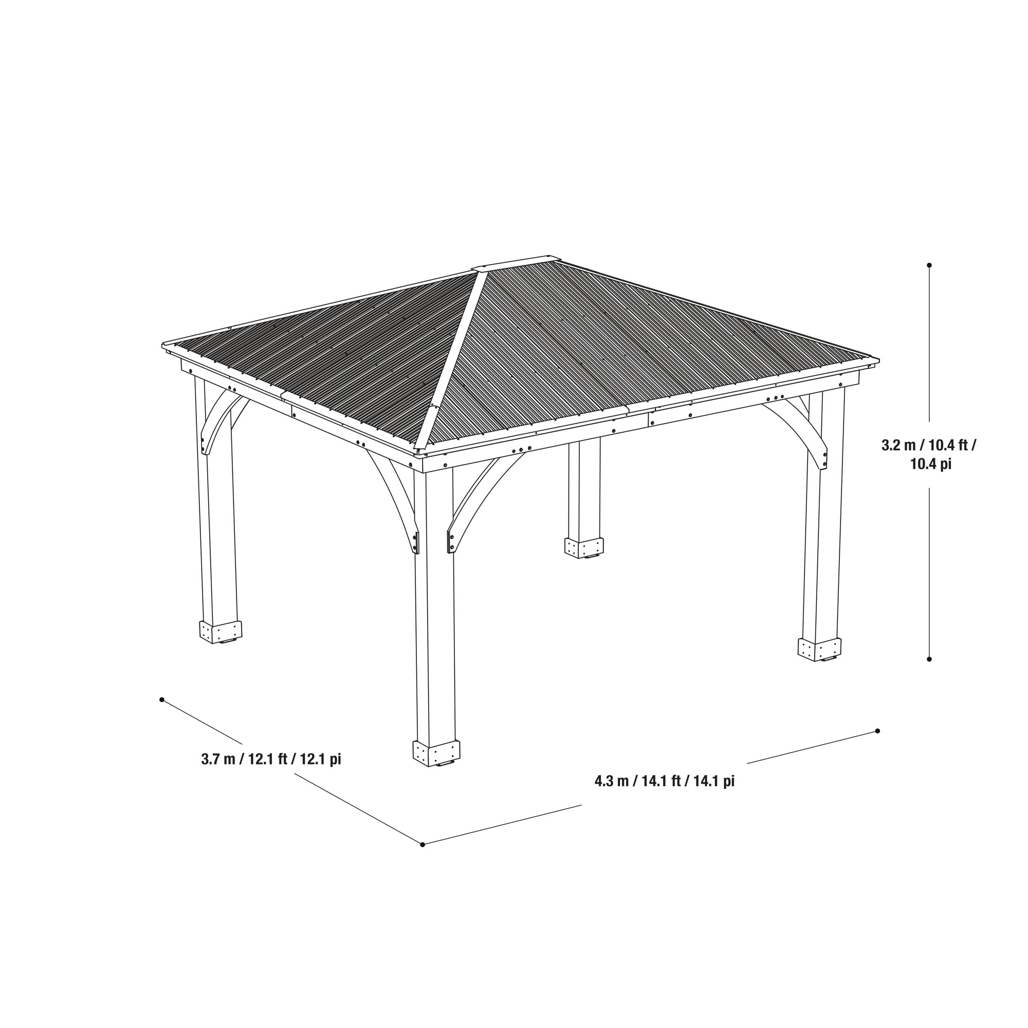 Pavillon 'Devon 12 x 14' Natur 365 x 427 x 317,5 cm + product picture