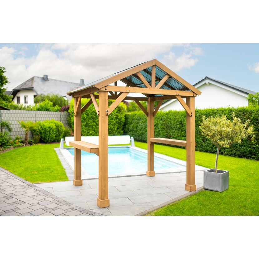 Pavillon BBQ 'Laval' naturfarben 174 x 245 x 268 cm