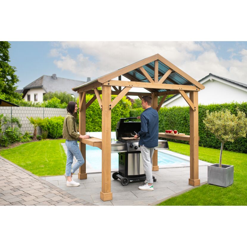 Pavillon BBQ 'Laval' naturfarben 174 x 245 x 268 cm