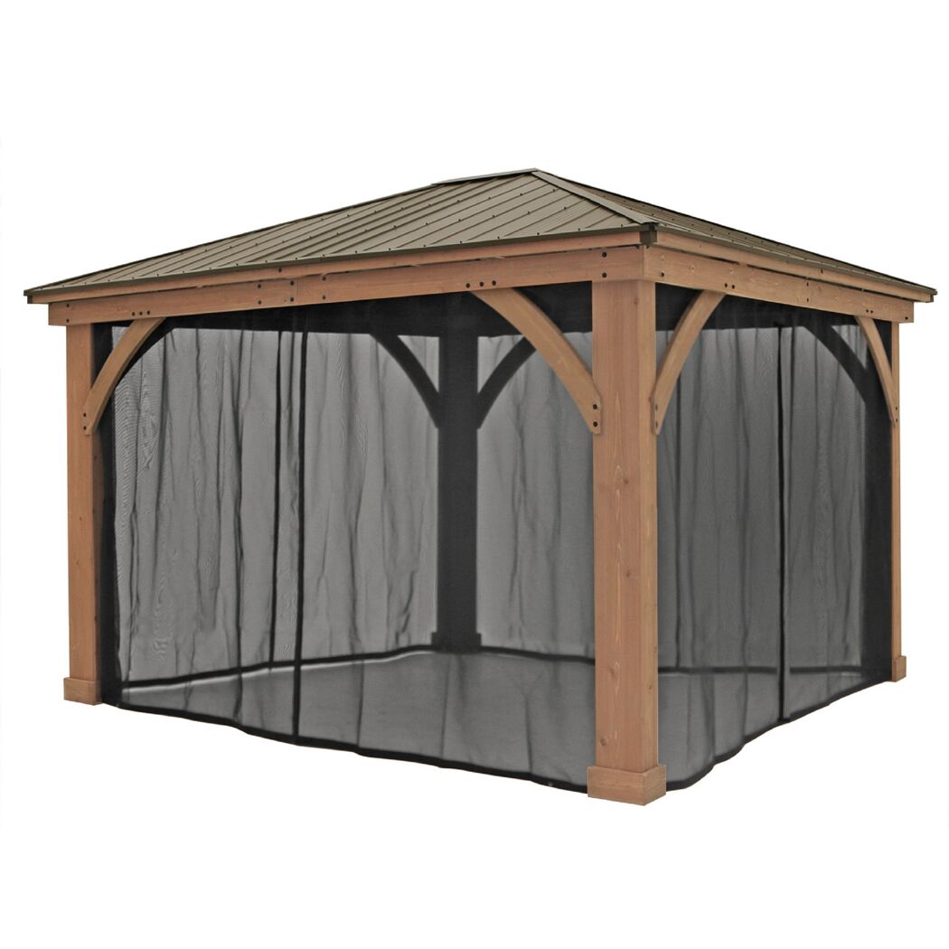 Pavillon Devon mit schwarzem Moskitonetz