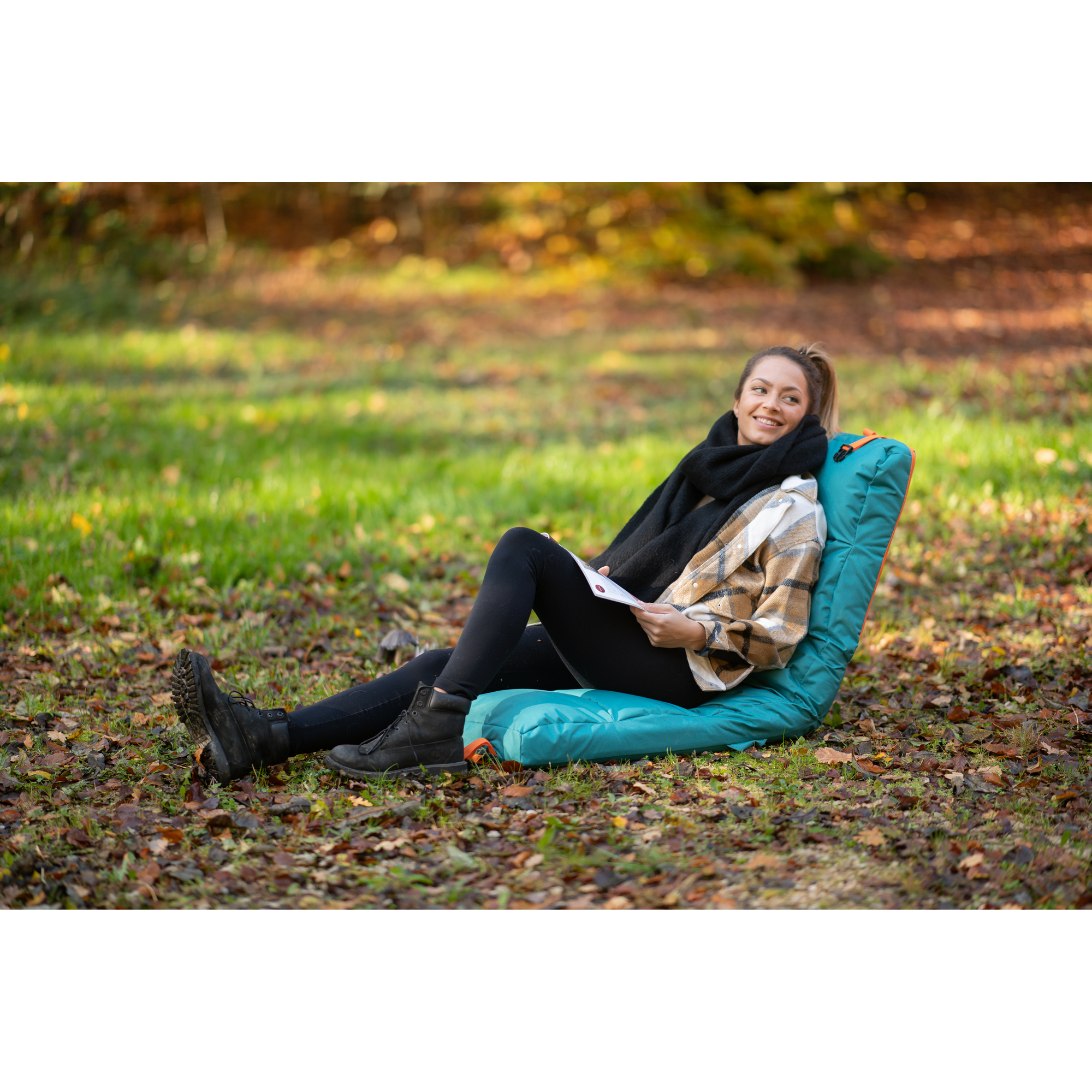 Bodensessel Lounger 'Big Sur' petrol Polyester 128 x 52 x 15 cm + product picture