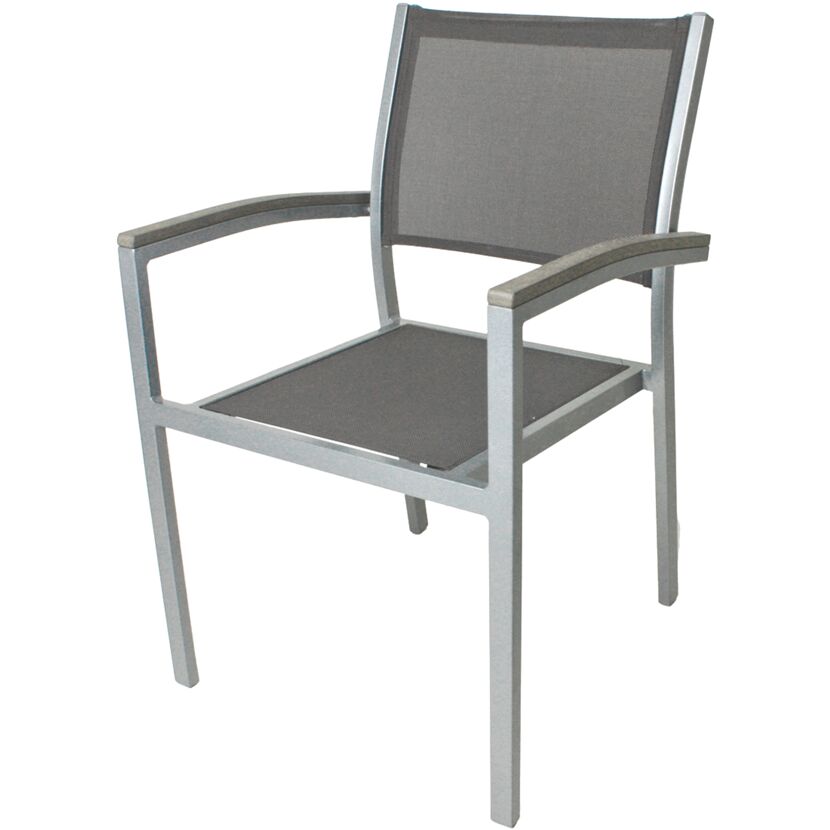 Gartenstuhlset 'Grace' stapelbar Aluminium grau 2 Stück