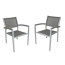 Gartenstuhlset 'Grace' stapelbar Aluminium grau 2 Stück