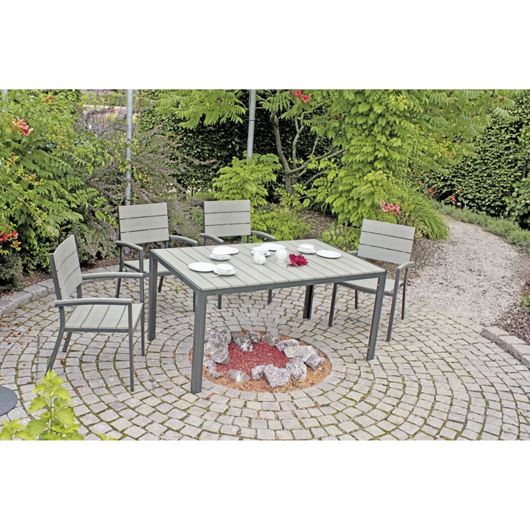Gartentisch 'Olivia' Aluminium 90 x 72 x 150 cm