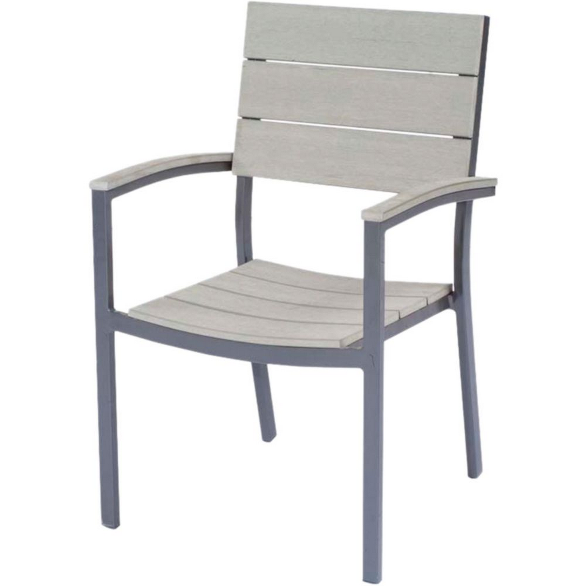 Gartenstuhlset 'Olivia' stapelbar Aluminium hellgrau/anthrazit 2 Stück