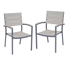 Gartenstuhlset 'Olivia' stapelbar Aluminium hellgrau/anthrazit 2 Stück