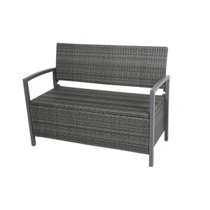 Gartenbank 'Ferrara' 2-Sitzer Aluminium schwarz/dunkelgrau 117 x 86 x 58 cm
