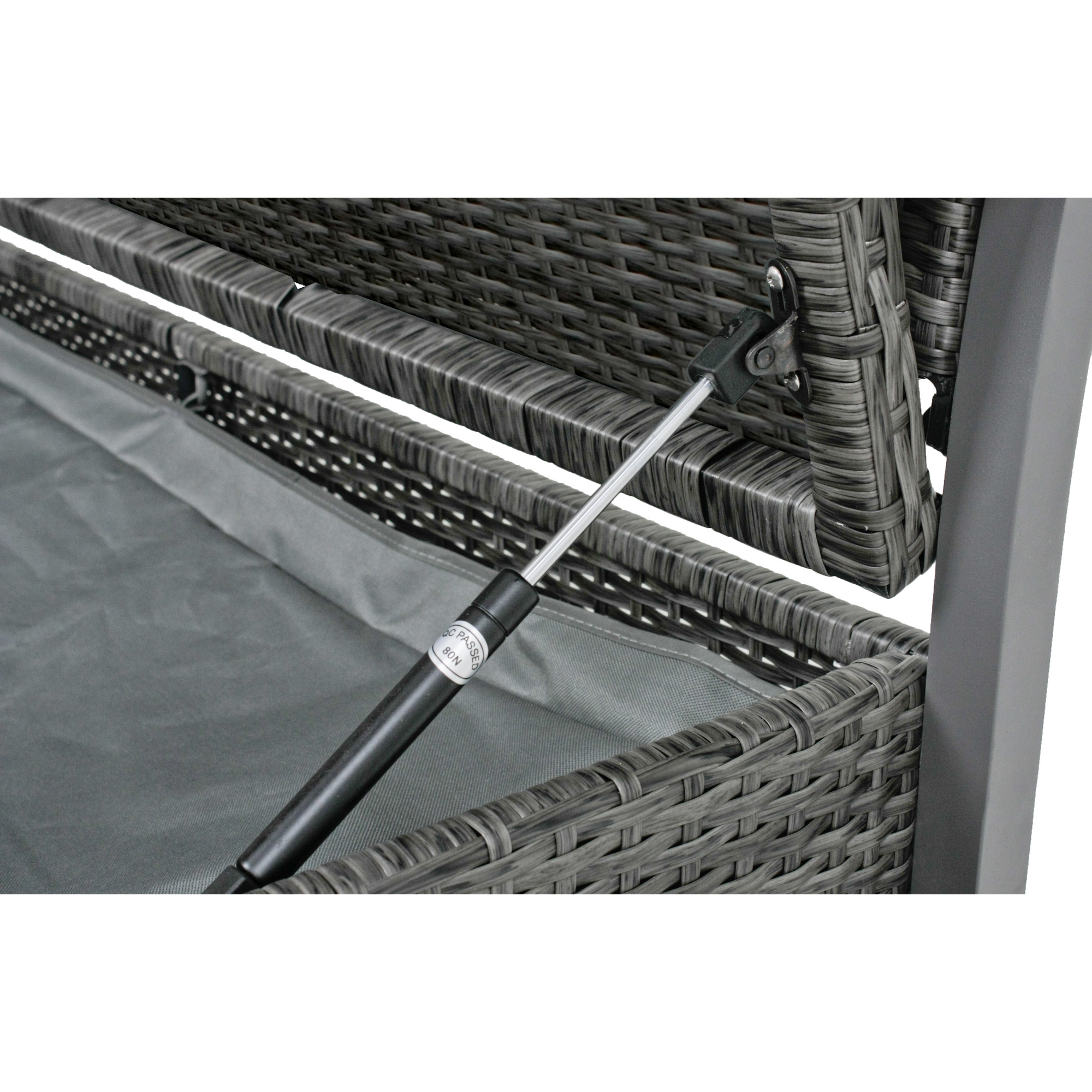 Gartenbank 'Ferrara' 2-Sitzer Aluminium schwarz/dunkelgrau 117 x 86 x 58 cm