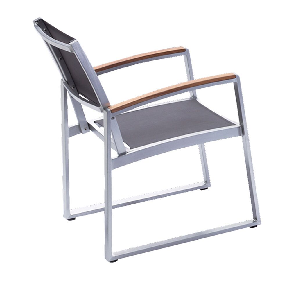 Gartenstuhlset 'Ava' stapelbar Aluminium grau/hellbraun 2 Stück