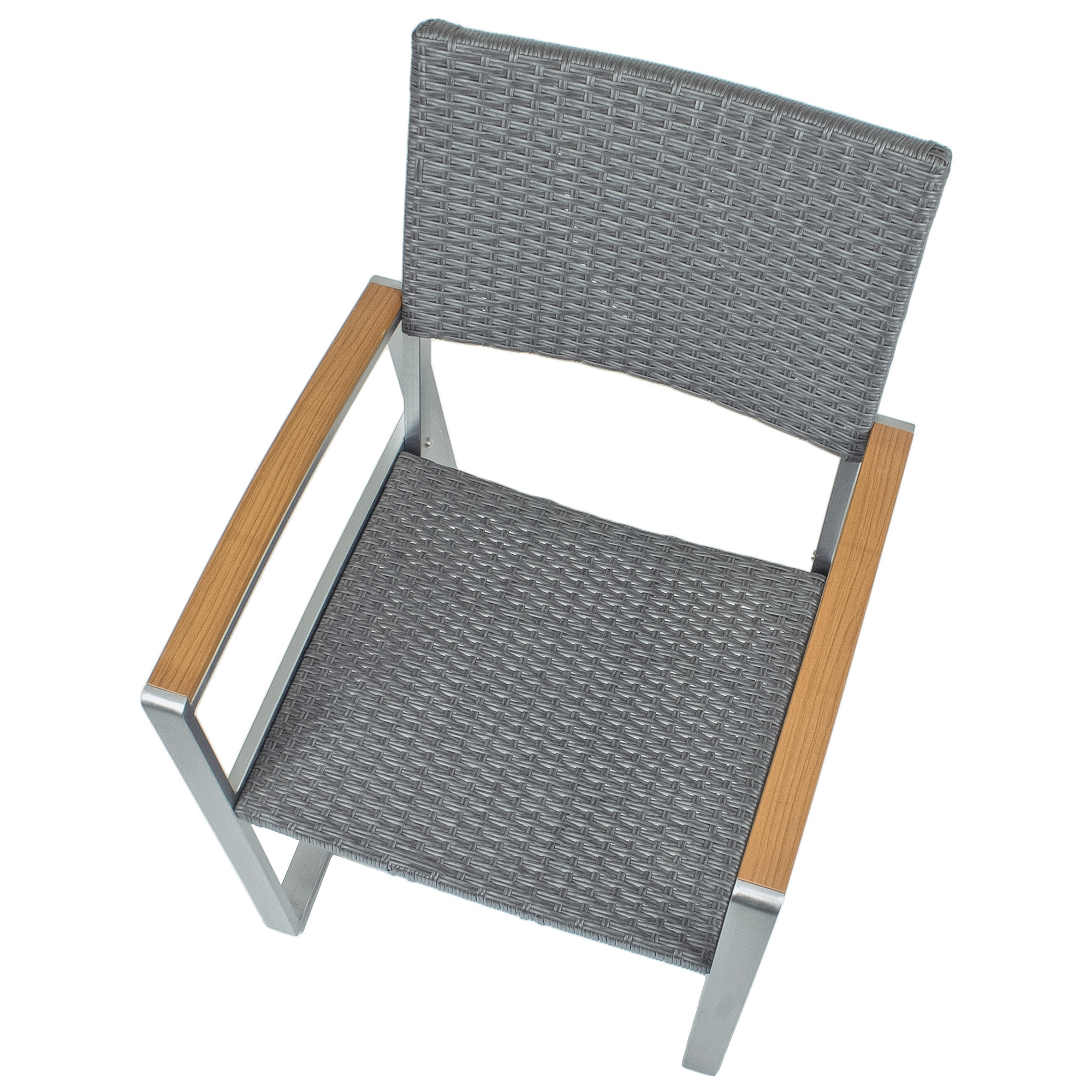 Gartenstuhlset 'Ava' stapelbar Aluminium grau/hellbraun 2 Stück