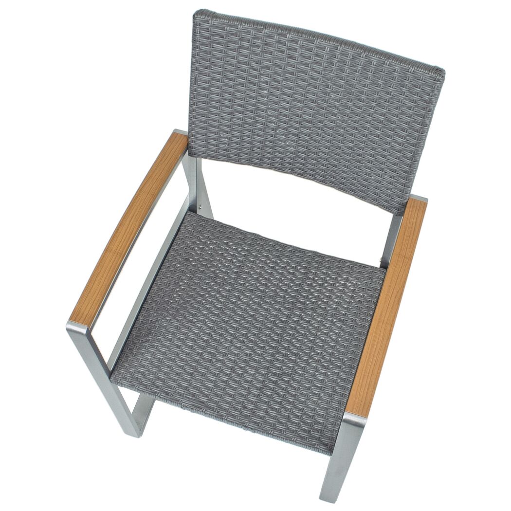 Gartenstuhlset 'Ava' stapelbar Aluminium grau/hellbraun 2 Stück