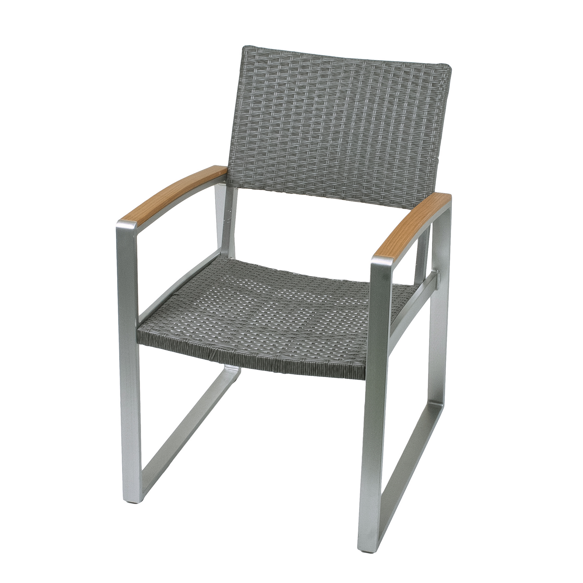 Gartenstuhlset 'Ava' stapelbar Aluminium grau/hellbraun 2 Stück